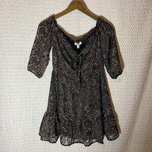 BB Dakota NWT Westerly Burnout Velvet Dress Black Women's Size S